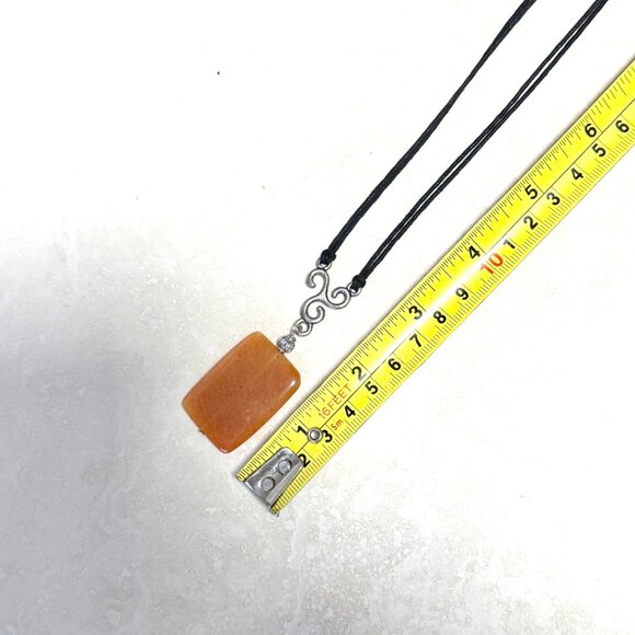 2/$20, Genuine Orange Aventurine Necklace, Geometric Gemstone Cord Necklace - Picture 7 of 10